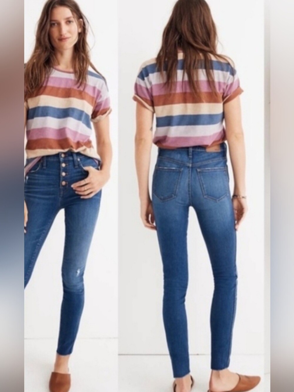 Madewell 10” High-Rise Raw Hem Button Fly Skinny Jeans Sz 30 - Picture 5 of 15